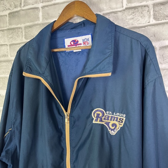 St. Louis Rams Throwback Unique Full Zip Lightweight Packable Jacket Mens 2XL - Picture 2 of 7